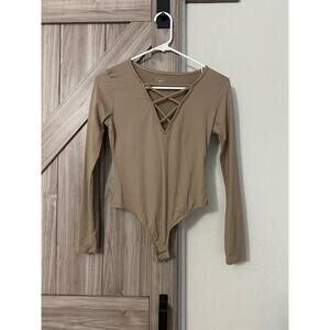 Me To We long sleeve bodysuit criss cross in front small